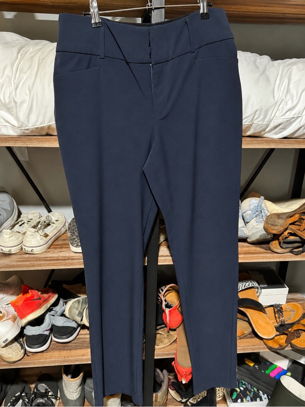 Nine West Navy Straight-Leg Dress Pants